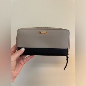 Grey & Black, Large Kate Spade Continental Wallet